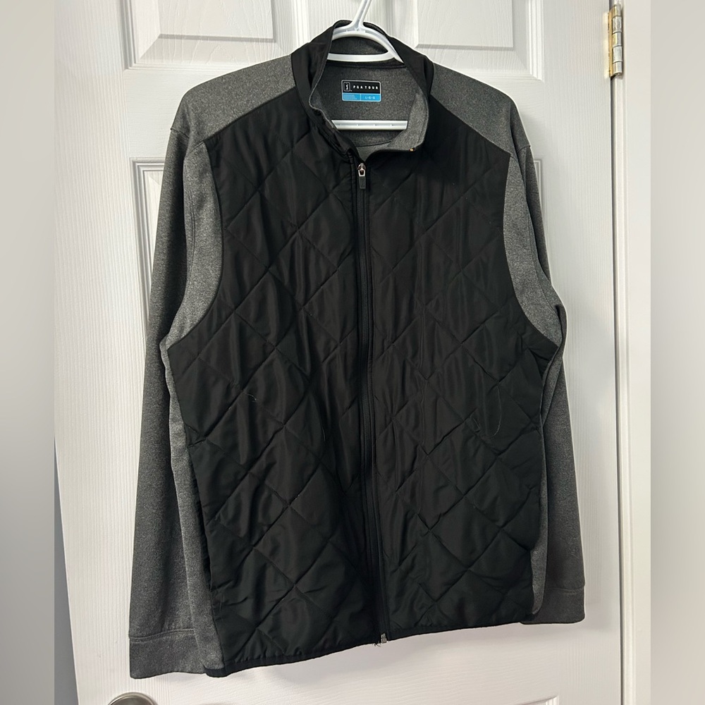 PGA Tour Black and Gray Quilted Hybrid Performance Jacket